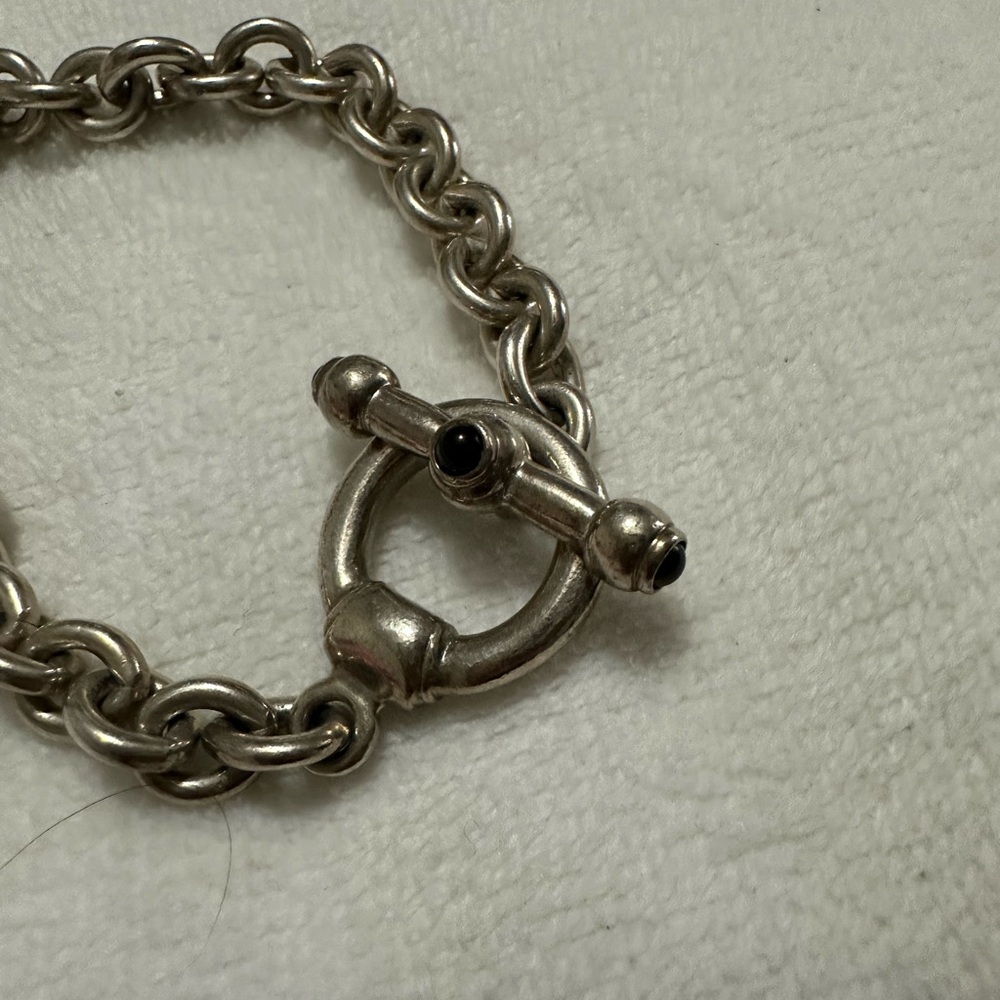 Joseph Esposito onyx tog sterling silver bracelet